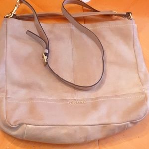 Large tan coach crossbody bag